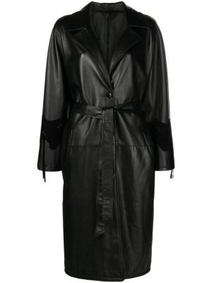 Кожено велурено палто A.n.g.e.l.o. Vintage Cult черно