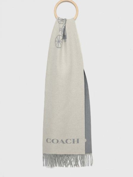 Kašmírový šátek Coach šedý