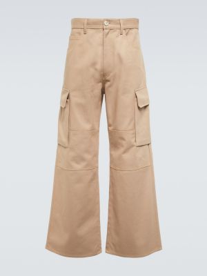 Pantaloni cargo di cotone baggy Marni beige