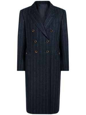 Pruhovaný kašmírový vlnený kabát Blazé Milano