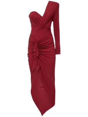 Sukienka midi z wiskozy z dżerseju Alexandre Vauthier czerwona