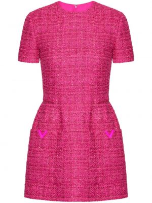 Φόρεμα tweed Valentino Garavani ροζ