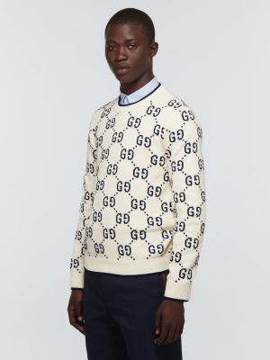 Sweter bawełniany Gucci biały