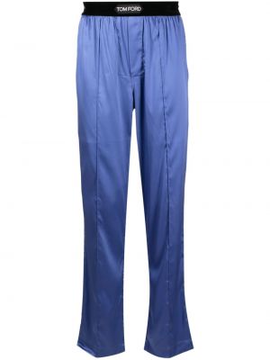 Μεταξωτό παντελόνι Tom Ford μπλε