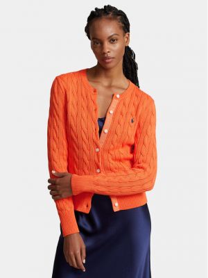 Slim fit kardigan Polo Ralph Lauren oranžový