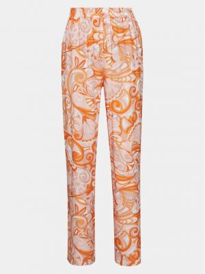 Voľné bavlnené priliehavé nohavice Melissa Odabash oranžová