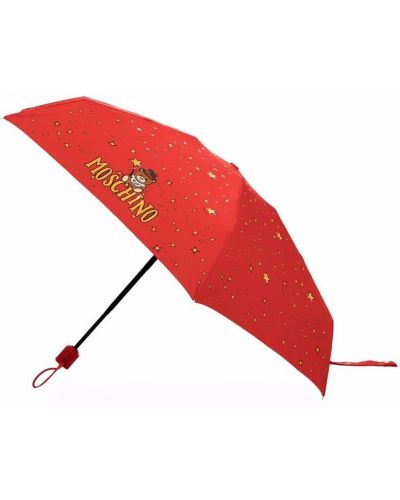 Paraguas con estampado Moschino rojo
