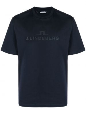 Bavlnené tričko s potlačou s krátkymi rukávmi s okrúhlym výstrihom J.lindeberg
