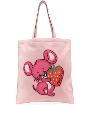 Trykt shoppingbag Moschino rosa