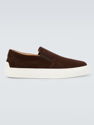 Sneakers σουέντ slip-on Tod's καφέ