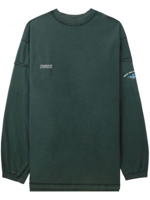 Bombažni pulover Vetements zelena