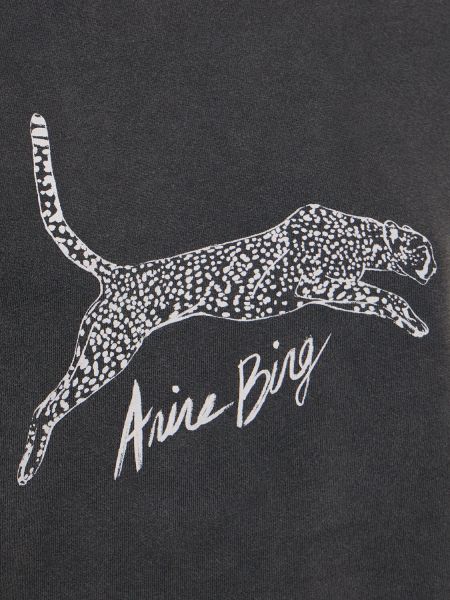 Bodkovaná mikina s leopardím vzorom Anine Bing čierna