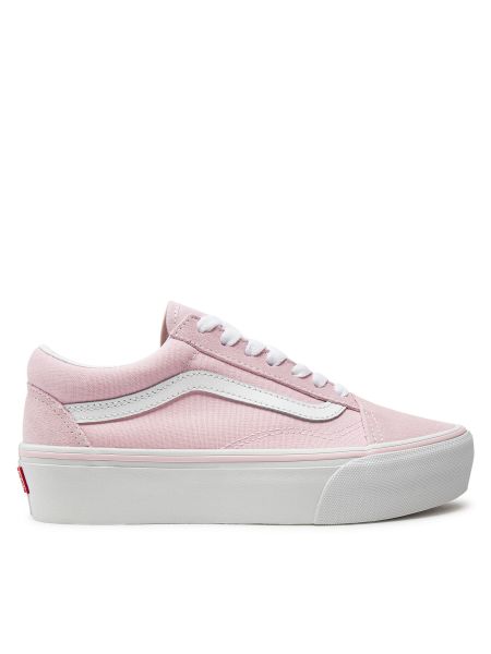 Ниски обувки на платформе Vans розово