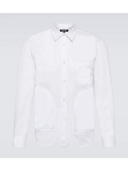 Camicia di cotone in tessuto jacquard Comme Des Garçons Homme Deux bianco