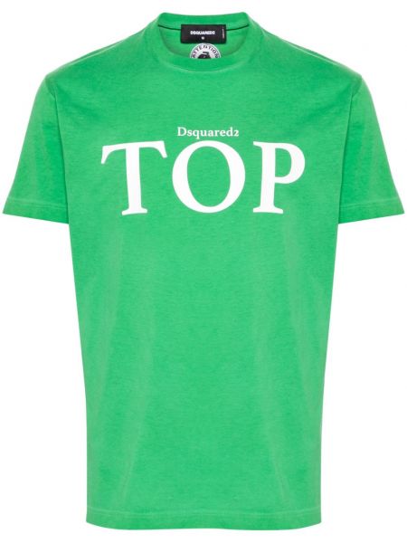 Памучна тениска Dsquared2 зелено