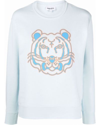 Tigerstripete trykt sweatshirt Kenzo blå