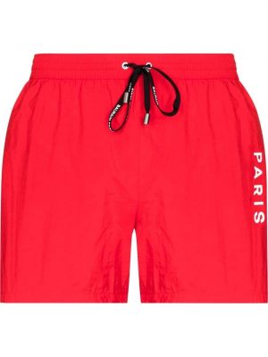 Pantaloni scurți cu imagine Balmain roșu