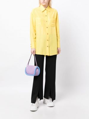 Chemise à boutons en soie Chanel Pre-owned jaune