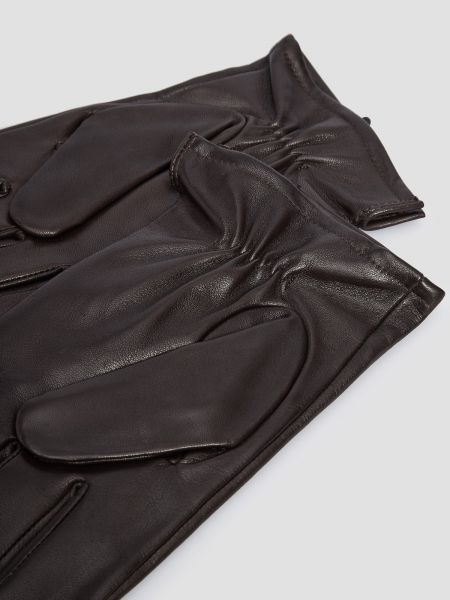 Коричневые кожаные перчатки Karl Lagerfeld