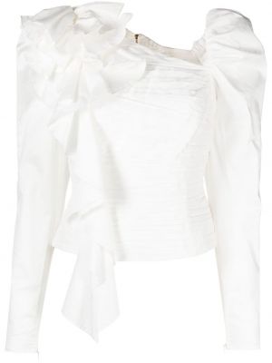 Памучна блуза с волани Aje бяло