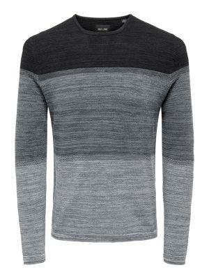 Meleret pullover Only & Sons grå