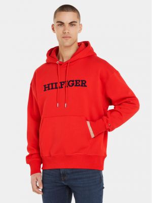 Felpa in pile Tommy Hilfiger rosso