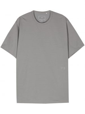 T-shirt en coton à imprimé Y-3 gris