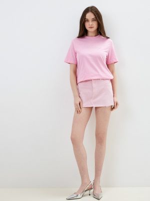 Джинсовая юбка Ostin розовая