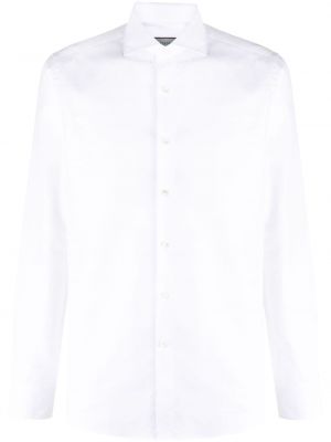 Chemise en coton avec manches longues Canali blanc