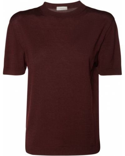 Hedvábné tričko Agnona - burgundské