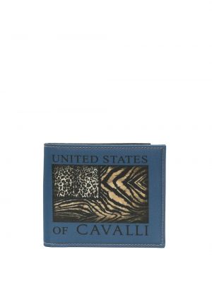 Peňaženka s potlačou Roberto Cavalli modrá