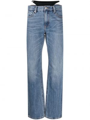 Straight fit džíny s nízkým pasem Alexander Wang modré