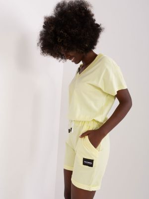 Puuvillased pükskostüüm Fashionhunters kollane