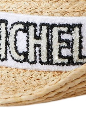 Haftowana czapka Maison Michel beżowa