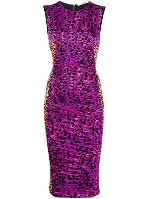 Priliehavé šaty s potlačou s leopardím vzorom Roberto Cavalli