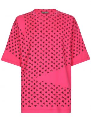 T-shirt con stampa Dolce & Gabbana rosa