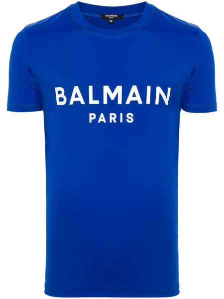 T-shirt à imprimé Balmain bleu