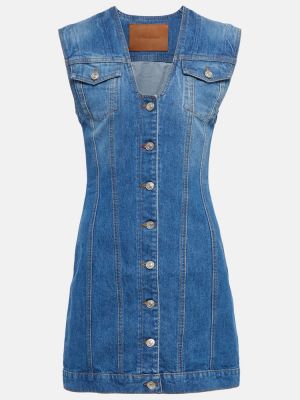 Jeanskleid mit v-ausschnitt Victoria Beckham blau