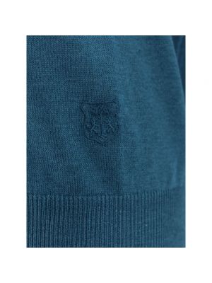 Camisa con bordado de punto Corneliani azul