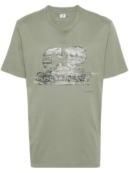 Памучна тениска C.p. Company зелено