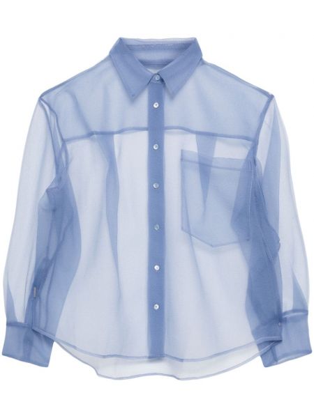 Oversized priehľadná košeľa Jnby modrá