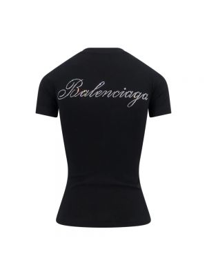 Koszulka slim fit z nadrukiem Balenciaga czarna