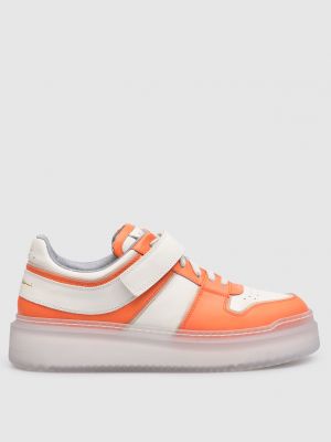 Кожаные кроссовки Santoni оранжевые