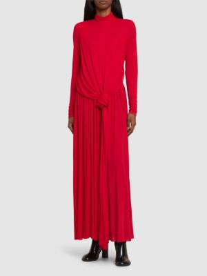 Сатенена макси рокля с драперии Proenza Schouler червено