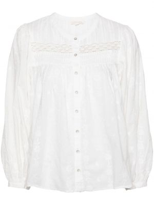 Bluza z vezenjem s cvetličnim vzorcem Pierre-louis Mascia bela