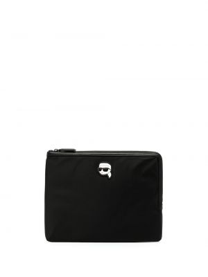 Πορτοφόλι με φερμουάρ Karl Lagerfeld μαύρο