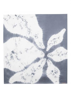 Копринен шал с принт с абстрактен десен Suzusan сиво