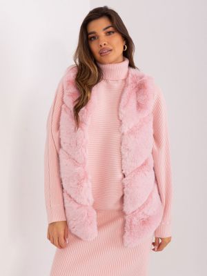 Krzneni prsluk Fashionhunters ružičasta