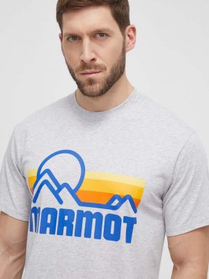 Тениска с дълъг ръкав с принт Marmot сиво