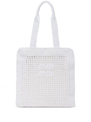Τσάντα shopper Miu Miu λευκό